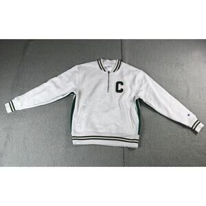 Champion Sweatshirt Mens M Reverse Weave Gray Green Pink Pipping Pockets
